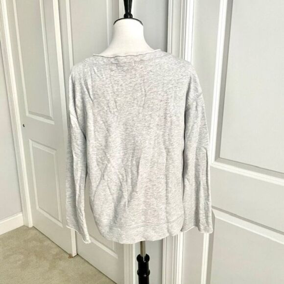 Sanctuary Gray Raw Edge Laced Front Sweatshirt Size Large - Picture 3 of 6
